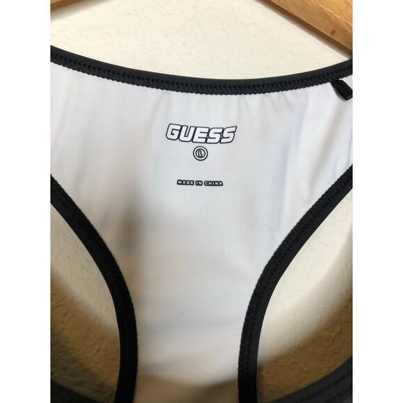 Guess Leopard Print Sports Bra Racerback Brown/ Tan Sz: L Gym Active Wear Yoga - Picture 6 of 11